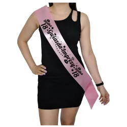 Szarfa RÓŻOWA Osiemnastka Słodka 18 Gwiazda imprezy